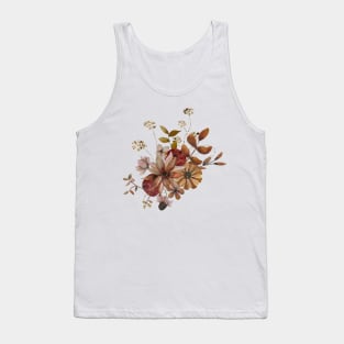 Autumn Watercolor Flowers with glitter on a light background Tank Top